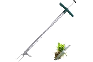 PERSZEN Weed Puller, Stand Up Weeder Manual Weeding Tool, Long Handle Gardening Weed Puller Tool for Dandelion, Twist Hand Weeder with 2 Stainless Steel Claws Grabber