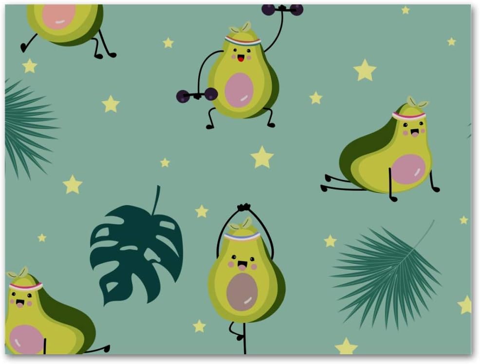 TIZORAX Pintura al óleo sobre lienzo con diseño de aguacate verde con