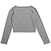 Fashion Womens Long Sleeve Crop Top Round Neck T Shirt Blouse (L, Grey)