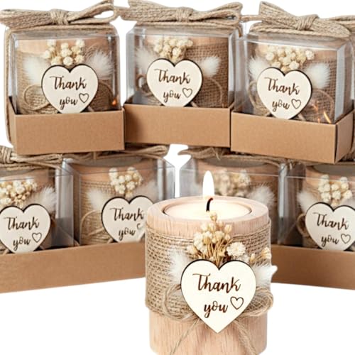 Photo 1 of 10 Pack Tealight Candle Holders Wedding Favors for Guests - Return Gifts Bridal Shower, Party Favors Adults for Guest, Thank You Gifts - Decorative for Table Centerpiece