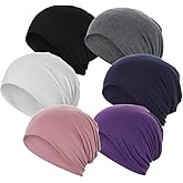 JarseHera 6PCS Cotton Slouchy Beanie Soft Sleep Caps Chemo Headwear Skull Cap Hats