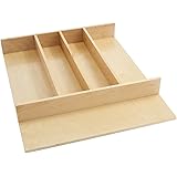 Rev-A-Shelf 4WUT-1 18.5-Inch x 22-Inch Trimmable Wooden Kitchen Drawer Divider Utility Holder Cutlery Tray Organizer Insert, 