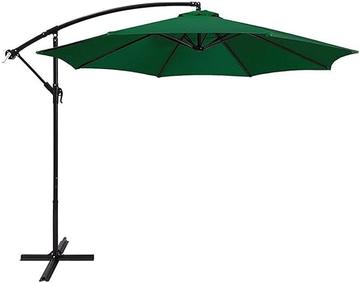 Greenwise 10ft Patio Umbrella Outdoor Banana Shape Sunshade Market Umbrella With W Cross Base Green Amazon Ca Patio Lawn Garden
