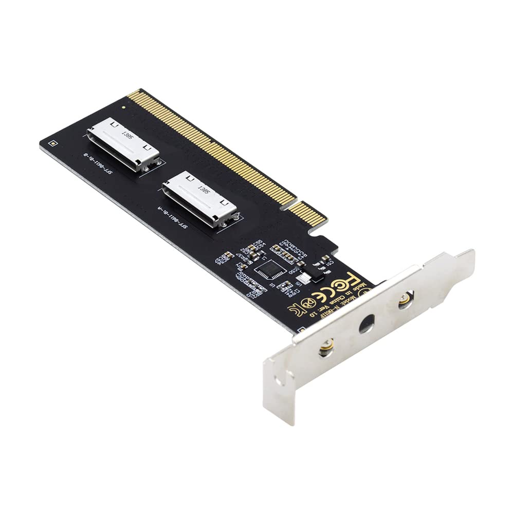 NFHK PCIE PCI-Express 16x to Dual Oculink SFF-8612 SFF-8611 8X VROC Adapter for Mainboard SSD Graphics Card