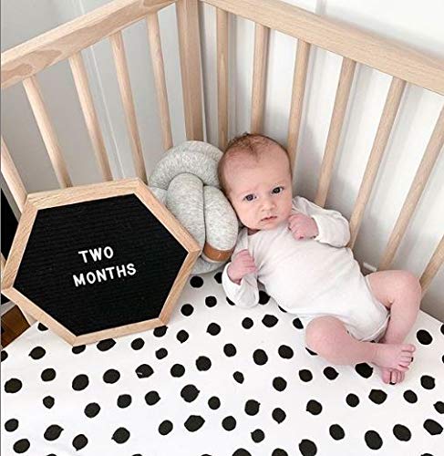 Crib Sheet Set | Toddler Sheet Set 2 Pack 100% Jersey Cotton Black and White Abstract Stripes and Dots