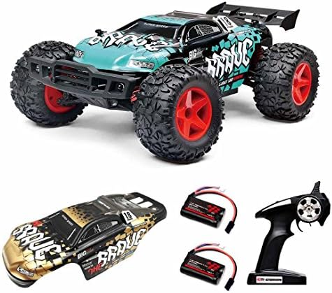 Refoc Electric RC Cars RC Truck Desert Buggy，1:12 Scale 4WD 2.4GHz Radio Remote control High Speed 30MPH+ Off Road with LED Night Vision and 2 Rechargeable Battery (Green)