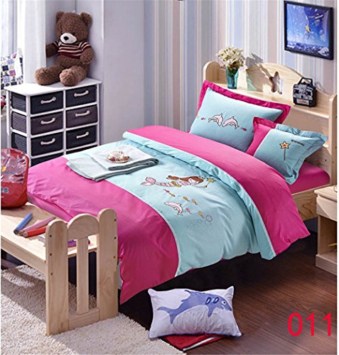 Crazy Mall Cartoon Cute Little Mermaid Love Bedding Set Twin