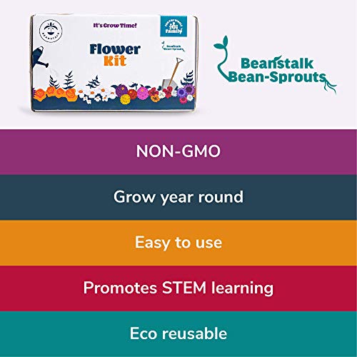 Flower Growing Kit by Beanstalk, 5 Types of NonGMO Flower Seeds