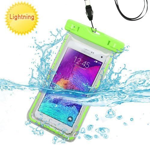 Samsung Galaxy J3 Case, Galaxy J3 Case by iViva Lightning Waterproof dirt proof snow proof for boating kayaking swimming hiking (Waterproof Neon Green)