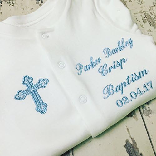 Christening Outfit, Christening Clothes, Christening Sleepsuit, Baptism Outfit, Baptism Clothes, Personalised Christening Wear, embroidered baby sleepsuit, babygro
