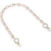 uxcell 1Pcs Purse Chain Strap, 24 Inch Acrylic Purse Chain Handle Purse Replacement Chain with Metal Buckles for Wallets Crossbody Bag Handbags (Light Pink + Gold)
