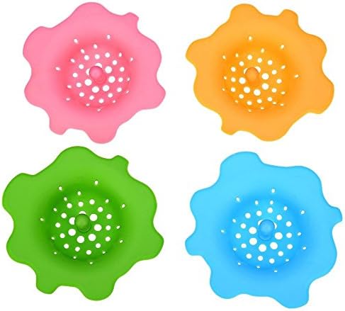 Flower Kitchen Silicone Kitchen Sink Strainer Drain Filter Pack of 4