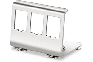 PBAEGAV Metal DIN Rail Mounting Module for Snap-on Trapezoidal Jacks Connected to Standard 35 mm (mm) DIN Rail Toolless TAA Compatible (3-Port)