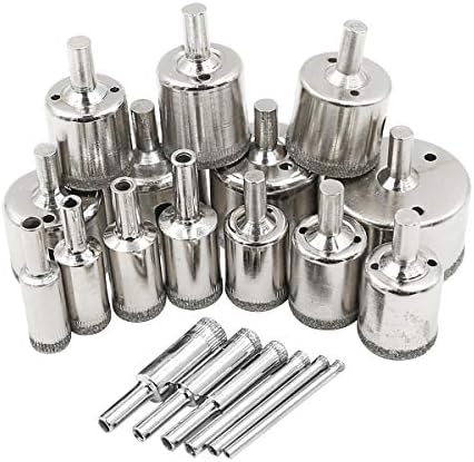 Sunoky ホールソー コアビット ドリルセット ドリルビット ガラス タイル 穴あけ 切削 研削 加工 工具 ダイヤモンド セラミック 大理石 陶器 ツールセット 本セット4 5 6 8 10 12 14 16 18 22 25 26 28 30 32 35 38 40 50mm