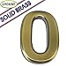 iMustech Mailbox Numbers, 2 Pcs/Set Solid Self-stick Number 0 for Mailbox, Door, Apartment, Hotel, 2-3/4 Inch, 3D Metal Brass