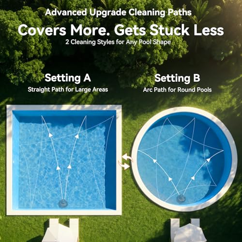 (2026 Upgrade) CoasTeering Pool Vacuum Robot, 120-Min Runtime, Powerful Dual-Motor, Adjustable Cleaning Path, Cordless Robotic Pool Cleaner Robot for Above Ground Pool and Flat Pools Up to 850 Sq.ft