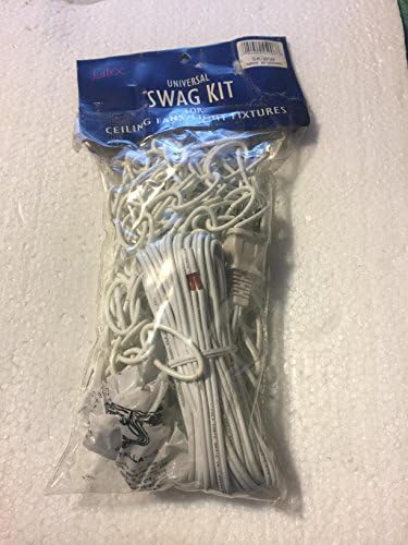 18' Universal White Swag Kit For Ceiling Fans And Light Fixtures, Lamps