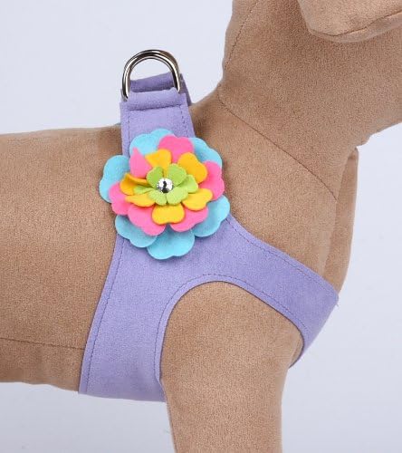 Fantasy Flower Ultrasuede Step-In Dog Harness (French Lavender, XXS (9.5 - 10.5 inch girth))
