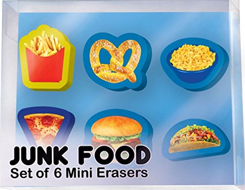 Iscream  snack shack  set of 6 die-cut mini erasers