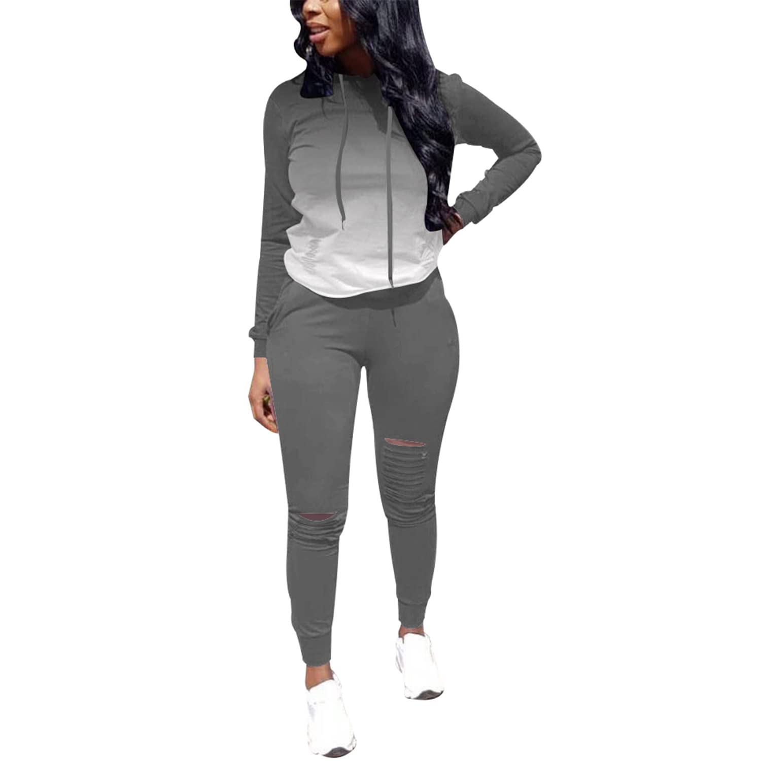 Nimsruc Women's Two Piece Outfits Casual Sweatsuit