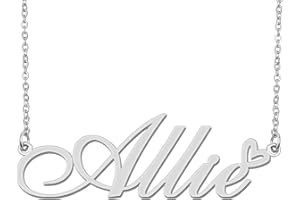 Aoloshow Personalized Heart Name Necklace Gold Custom Any Names Stainless Steel Jewelry for Womens Graduation