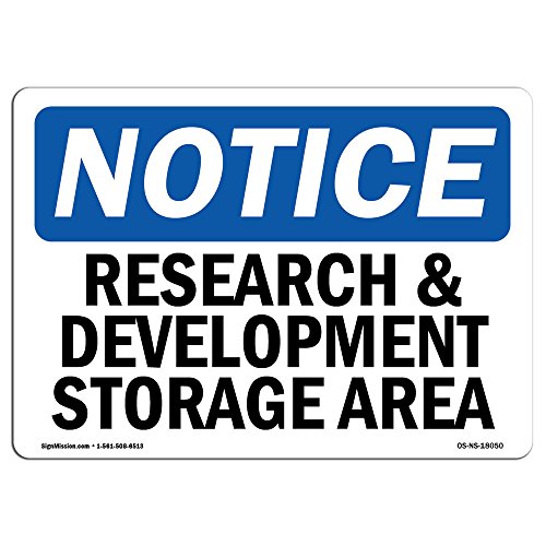 OSHA Notice Sign - Research and Development Storage Area | Vinyl Label Decal |…