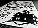 JnM Vinyl Studio Halloween Window Cling Set of Bats a Tree and Haunted House 8 x 11.5 Sheet Black