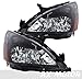 2003-2006 Accord Coupe Sedan Headlight Direct Replacement Lamps Assembly Black