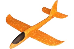 Toyvian 2pcs Epp Foam Airplane Model Hand-Thrown Glider for Small Orange Aircraft for Boys Outdoor Play and