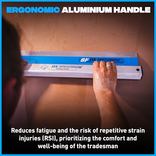 OX Speedskim Plaster Skimming Finishing Rule - SF 600mm I Stainless Steel Flex Blade & Extruded Aluminium Handle