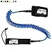 BPS 'Storm' Premium Standup Paddle Coiled Leash - 10 ft Surfboard Leash with Triple Rail Savers and Double Stainless Steel Swivels (Dark Blue)