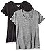Amazon Essentials Women's Tech Stretch Short-Sleeve V-Neck T-Shirt (Available in Plus Size), Multipacks