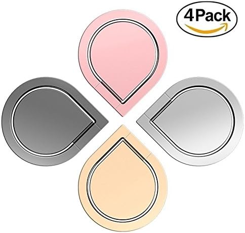 Cell Phone Ring Stand Holder, ANLOER 4-Pack 360°Rotation Water Drop Shape Magnetic Phone Grip Kickstand, Zinc Alloy Finger Ring Stand for iPhone X, 8, 8 Plus, 7, 7 Plus, 6S Plus, Samsung Galaxy