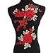 Flowers Embroidered Patch Sticker for Clothing Jacket Jeans Lace Applique DIY Clothes Decorations Fabric Patches (Red)