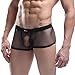 Leories Men's Openwork Mesh Breathable Underwear Lingerie Bodysuit Briefs XL Black