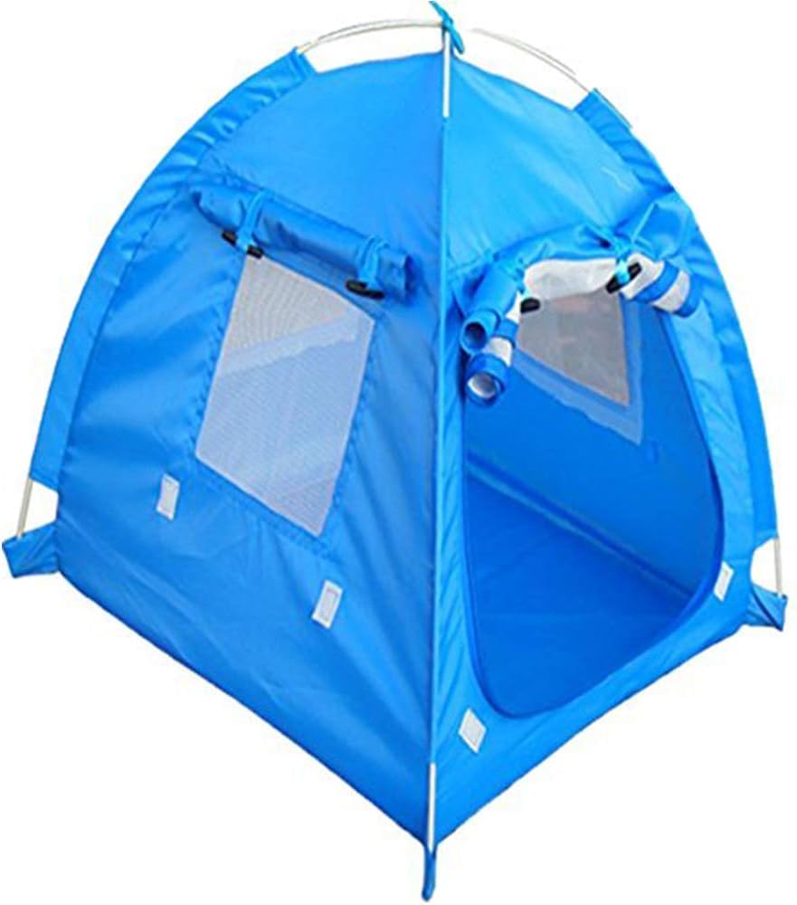OXFUZZ Breathable Washable Pet Puppy Kennel Dog Cat Folding Indoor Outdoor House Bed Tent(Blue,M)