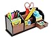 Cherry Brown Wooden Office Desk Organizer With Multiple Shelves/Racks and 1 Drawer for Office Supplies and Desk Accessories - Can be Used on Desktop|Table|Counter in Kitchen or At Work
