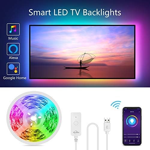 Nitebird Smart Led Strip Lights Work With Alexa Google Home Sync To Music Wifi Tv Led Backlight 9 2ft Kit For 32 To 60 Tv Dimmable Waterproof 5050 Rgb Tape Lights With Controller Led