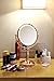 Miusco 7X Magnifying Lighted Makeup Mirror, 8 Inch Two Sided White Daylight LED Shadow Free LED Vanity Mirror, Battery and Adapter, Rose Gold
