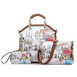 Realer Women's Handbags Purse Tote Bags Female Crossbody Bags 3 Pcs Shoulder Bags Top-Handle Handbag PU Leather Set