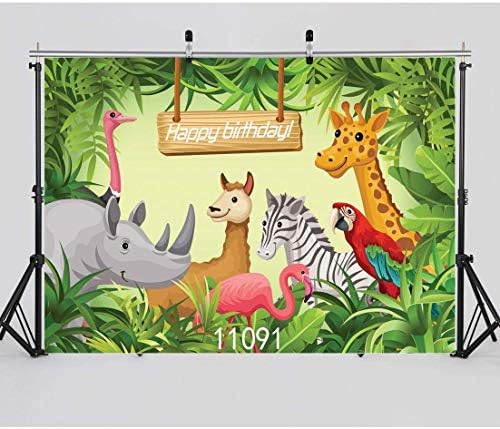 Aliyz 7x5ft Jungle Safari Photography Backdrop Zoo Photo Background Children Birthday Banner Baby Shower Photo Booth Newborn Photography Props 11091
