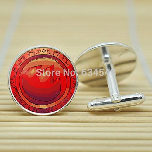 Pretty Lee Fire Medallion Legend Of Zelda In Silver Cufflinks Glass Cabochon Cufflinks C3257