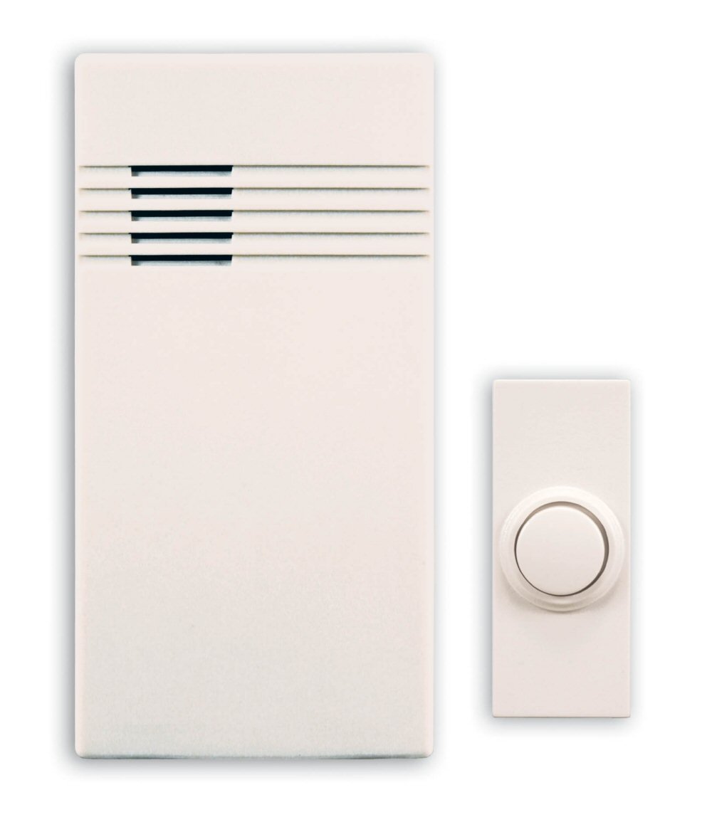 Heath Zenith SL-7750-02 Wireless Battery Operated Door Chime Kit, White
