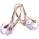 Ah! JewelleryStunning 8mm Violet Briolette Genuine Crystal Rose Gold Over Sterling Silver Earrings. Stamped 925. Available In A Range Of Gorgeous Colours. 2.6GR Total Weight.