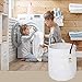 Cotton Rope Basket White 15x17 Woven Baskets with Handles | Round Laundry Basket, Clean Storage Baskets, Fun Toy Storage, Soft Blanket Basket