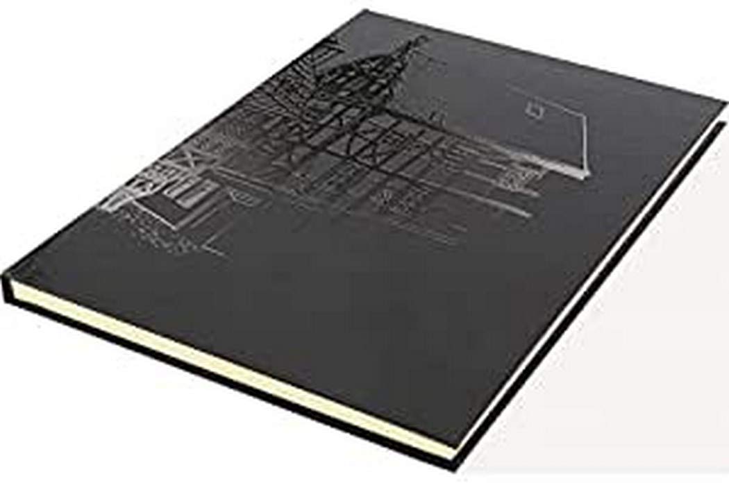 Kangaro Notebook A4 Blank Catern-Stitched Hard Cover Black with Design 140grs