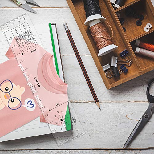 T-Shirt Alignment Tool -16x5\'\' T Shirt Ruler Guide,T-Shirt Vinyl Guide - Sublimation Designs on T-Shirt- Centering Tool | for Applying Vinyl T-Shirt Alignment Guide (Normal Ruler Black, 16x5)