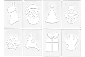 Christmas Router Templates, 8PCS Acrylic Router Template Set For Woodworking, Festive Snowflake, Santa Claus, Tree Designs, H