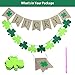 VERKB Shamrock Lucky Burlap Decoration Banner-St Patrick's DayThemed Decorations Sign-Home Decor for Kids Party, Holiday, Bedroom, Window, Fireplace, Cabinets