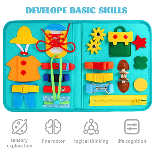 Helsintech Busy Board For 1 Year Old, Montessori Busy Book For 2 Year